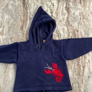 Great condition, 18 month sweater, navy with red lobster